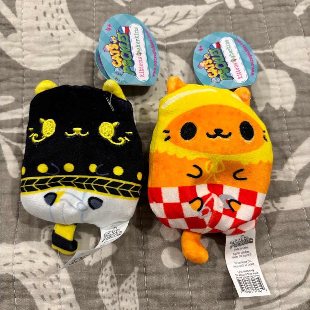 NWT Cats vs Pickles Kittens Plush Duo - Lil Cleo + Little Carney